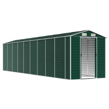 Garden Shed Green 191x810x198 cm | Galvanised Steel Storage