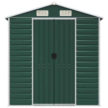 Garden Shed Green 191x810x198 cm | Galvanised Steel Storage