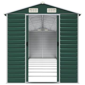 Garden Shed Green 191x810x198 cm | Galvanised Steel Storage