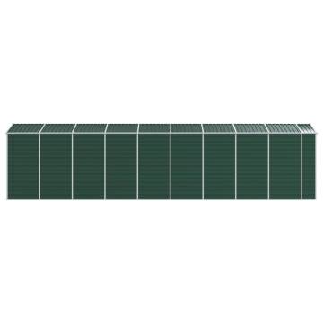 Garden Shed Green 191x810x198 cm | Galvanised Steel Storage