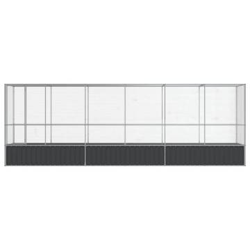 Aviary with Extension Silver 626.5x107x212 cm - Durable Steel