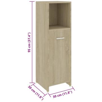 4 Piece Bathroom Furniture Set - Sonoma Oak Engineered Wood