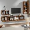 4 Piece Smoked Oak TV Cabinet Set - Stylish & Practical