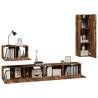 4 Piece Smoked Oak TV Cabinet Set - Stylish & Practical