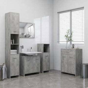 4 Piece Bathroom Furniture Set - Concrete Grey | HipoMarket