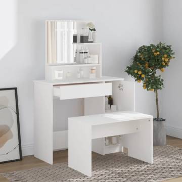 Elegant White Dressing Table Set - 86.5x35x136 cm