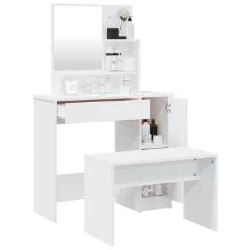 Elegant White Dressing Table Set - 86.5x35x136 cm