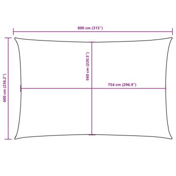 Sunshade Sail Oxford Fabric 6x8 m - White | HipoMarket