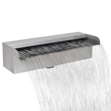 Rectangular Waterfall Pool Fountain - Stainless Steel 30 cm