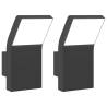 Outdoor LED Wall Lights 2pcs - Black Die-cast Aluminium