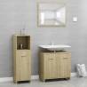 3 Piece Bathroom Furniture Set Sonoma Oak Engineered Wood Colour sonoma oak Number of 3 