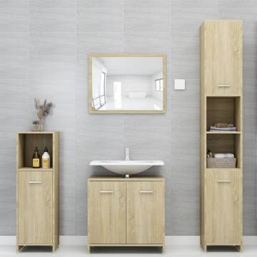 3 Piece Bathroom Furniture Set - Sonoma Oak | HipoMarket