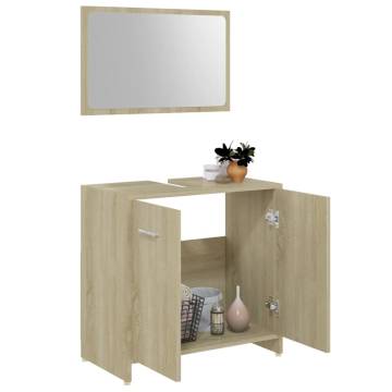 3 Piece Bathroom Furniture Set - Sonoma Oak | HipoMarket