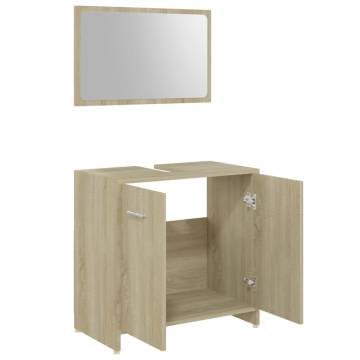 3 Piece Bathroom Furniture Set - Sonoma Oak | HipoMarket