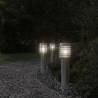 Elegant Outdoor Floor Lamp with Outlet - Silver 60 cm