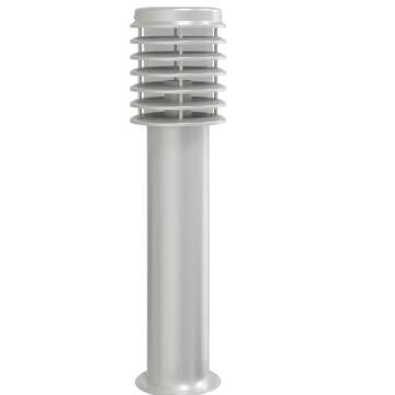 Elegant Outdoor Floor Lamp with Outlet - Silver 60 cm