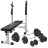 Workout Bench with Weight Rack, Barbell and Dumbbell Set 120 kg Weight 120 kg 