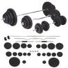 Workout Bench with Weight Rack & Barbell/Dumbbell Set - 120kg