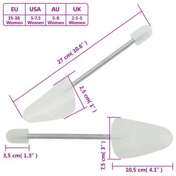 Shoe Trees 5 Pairs White EU 35-38 | Durable Plastic Shapers