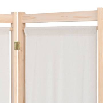 5-Panel Room Divider - Cream Fabric 200x170x4 cm | Hipo Market