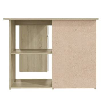 Corner Desk White and Sonoma Oak - Space-Saving Workstation