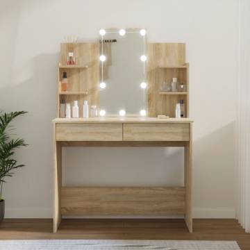 LED Dressing Table in Sonoma Oak - Stylish & Functional