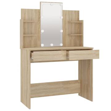 LED Dressing Table in Sonoma Oak - Stylish & Functional