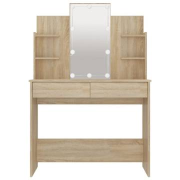 LED Dressing Table in Sonoma Oak - Stylish & Functional