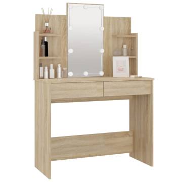 LED Dressing Table in Sonoma Oak - Stylish & Functional