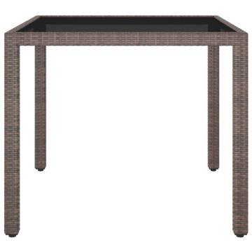 Brown Poly Rattan Garden Table 90x90 cm - Stylish & Durable