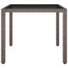 Brown Poly Rattan Garden Table 90x90 cm - Stylish & Durable