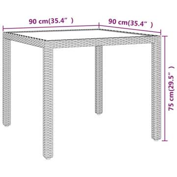 Brown Poly Rattan Garden Table 90x90 cm - Stylish & Durable