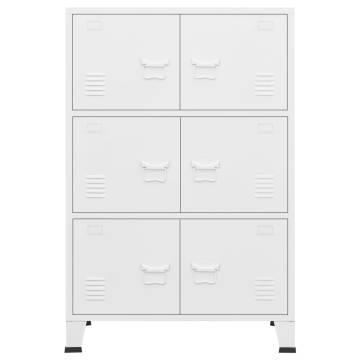 Industrial Storage Chest White 75x40x115 cm - Sturdy Metal Design