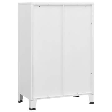 Industrial Storage Chest White 75x40x115 cm - Sturdy Metal Design