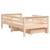 Kids Bed Frame with Drawers 70x140 cm - Solid Pine Wood