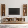 4 Piece TV Cabinet Set - Smoked Oak Engineered Wood | Hipomarket