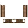 4 Piece TV Cabinet Set - Smoked Oak Engineered Wood | Hipomarket