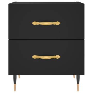 Stylish Black Bedside Cabinet - 40x35x47.5 cm | HipoMarket