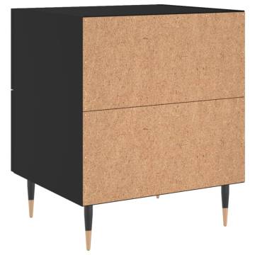 Stylish Black Bedside Cabinet - 40x35x47.5 cm | HipoMarket