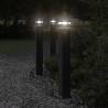 Outdoor Floor Lamps with Sensors - 3pcs Black 80 cm Aluminium