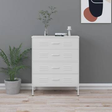 Stylish White Chest of Drawers - Durable Steel Storage Solution