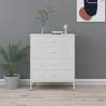 Chest of Drawers White 80x35x101.5 cm Steel Colour white Quantity in Package 1 