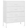 Stylish White Chest of Drawers - Durable Steel Storage Solution