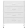 Stylish White Chest of Drawers - Durable Steel Storage Solution