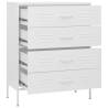 Stylish White Chest of Drawers - Durable Steel Storage Solution