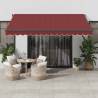 Manual Retractable Awning with LEDs Burgundy 400x350 cm Colour burgundy Size 400 x 350 cm Quantity in Package 1 