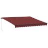 Burgundy Manual Retractable Awning with LEDs - 400x350 cm