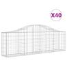 Arched Gabion Baskets - 40 pcs Galvanised Iron | HipoMarket