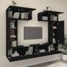 6 Piece Black TV Cabinet Set | Stylish Engineered Wood Design