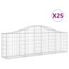 Arched Gabion Baskets - 25 pcs Galvanised Iron 200x30x6080 cm